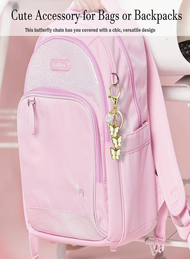 LUHOHI Bag Charms for Handbags- Cute Keychains for Women Car Keys Chain Accessories Beautiful Butterfly Letter Initial Charm M - Image 3